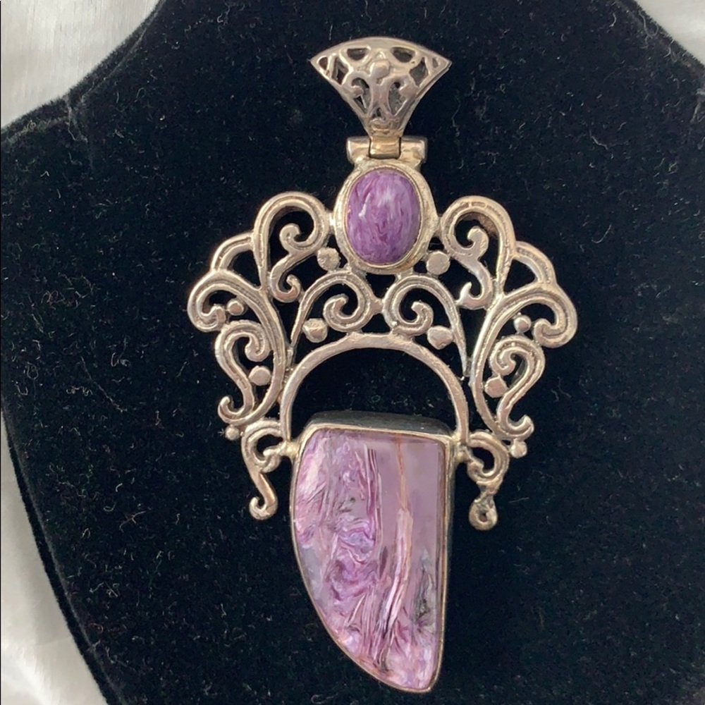 Charoite Sterling Silver Pendant